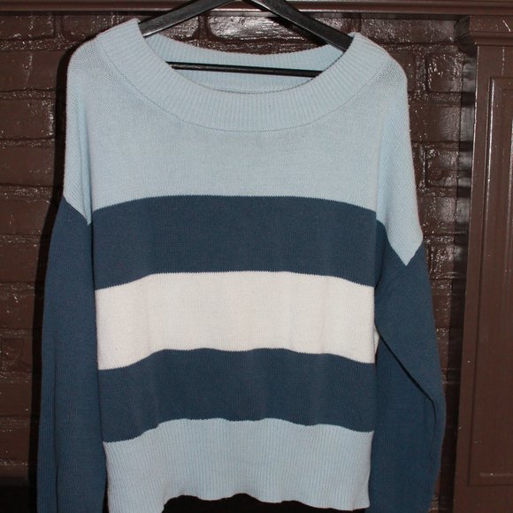 Lucky Brand Striped Color Block Sweater - Picture 1 of 6